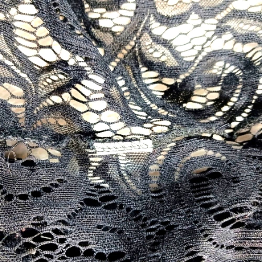 Objex 90s, Vintage Gothic Style Black Open Lace Open Front Duster Women's Small. - Picture 5 of 10